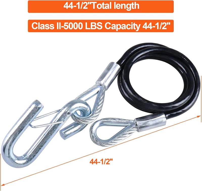 TeukRiGa 5/16" x 44-1/2" Grade 30 Steel Black Boat Trailer Safety Chain with 1 Spring Clip Hooks 5000 lbs, 2 Pcs (5/16" x 44-1/2") - Image 4